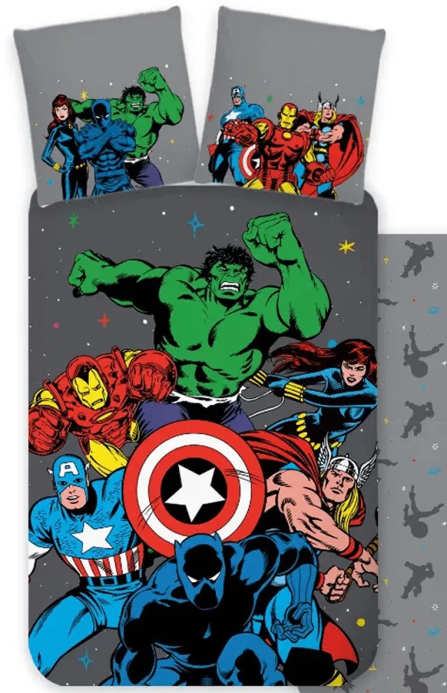 Marvel Avengers Dekbedovertrek Team grijs Multicolor