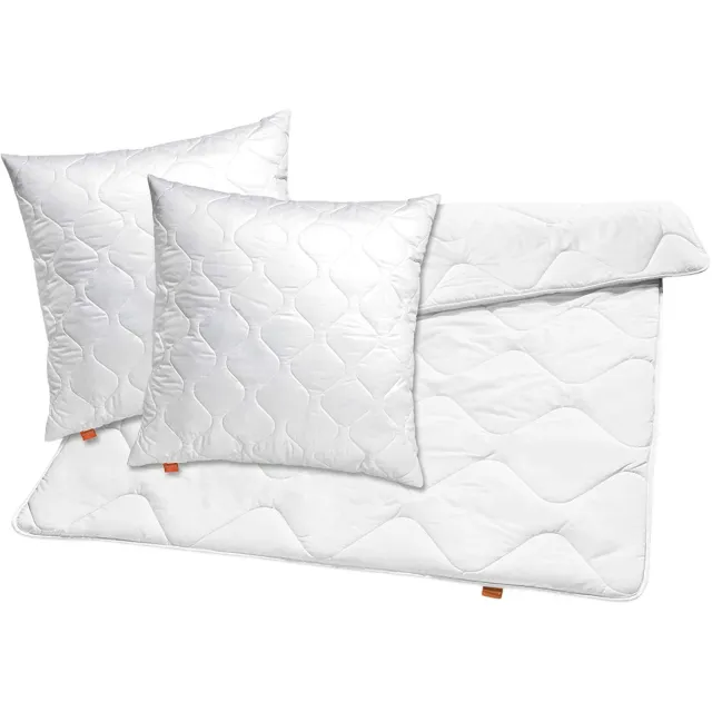 Sleepling dekbed kussen set Basic 100 | dekbed 200 x 200 cm en 2x kussen 80 x 80 cm | warm winterdekbed | overtrek van 100% microvezel | Made in EU | wasbaar tot 60 graden | wit