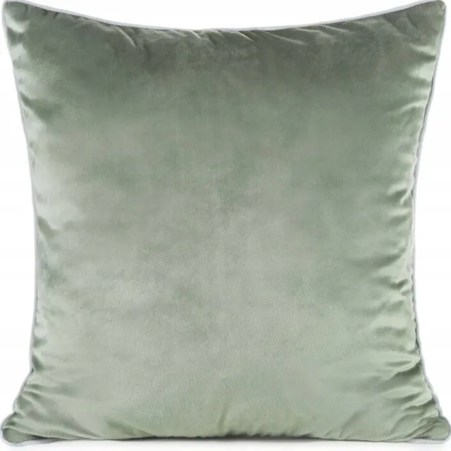 Gaja 2 Kussenhoes 60x60cm Velours met Bies - Olijfgroen