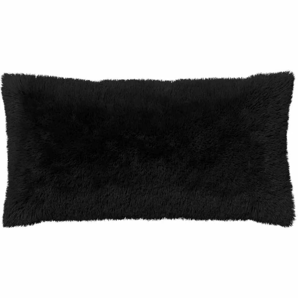 vidaXL Kussensloop 6 st HEERLEN Zwart 40 x 70 cm PV Fleece