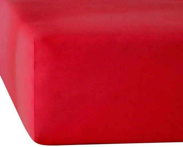 De Witte Lietaer Hoeslaken Elena Deep Red - 90 x 200/220 x h 30 - Katoen Jersey Rood