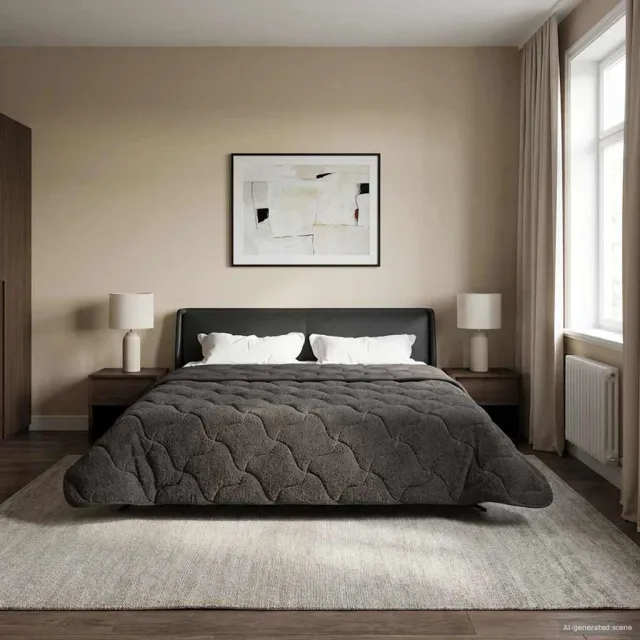 vidaXL Zomer Dekbed 260 x 220 cm Zomer Anthraciet