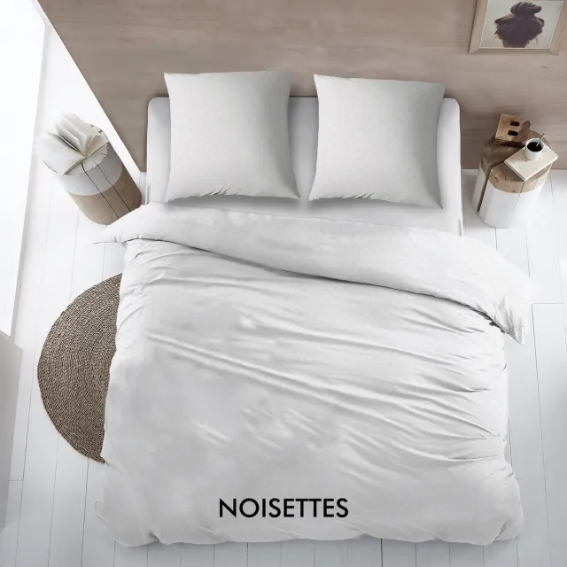 Percalino Home Paris Noisettes - Dekbedovertrek 240x220 cm - blanc wit