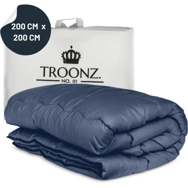 Troonz Dekbed Zonder Overtrek Dreamscape 200 x 200 cm - Navy Blauw - Tweepersoons dekbed - Hoesloos dekbed - Dekbed zonder hoes