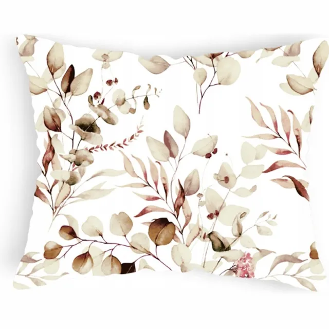 Designpremium Dekoratieve Kussensloop 40x60 cm met Bladmotief - Zacht Katoen beige