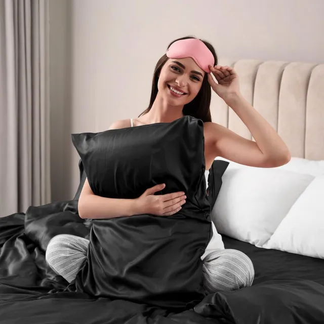 Azalia Kussensloop - superzachte \ Bedding Kussensloop - Home Kussenhoes Deco Kussenovertrek Set 2 Pack , 60L x 40W centimetres Zwart