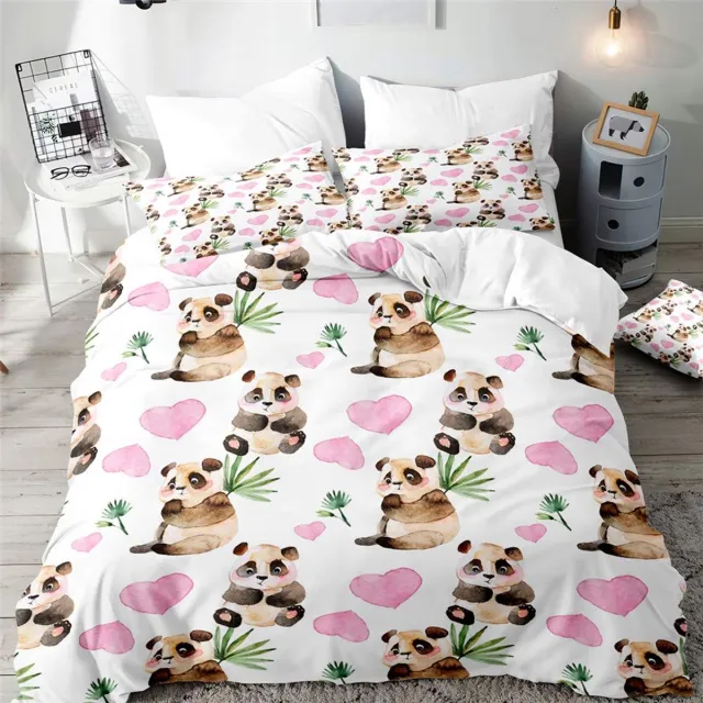 Famanu 3D dekbedovertrekset voor eenpersoons- en tweepersoonsbedden, dieren beddengoed voor jongens en meisjes, microvezel dekbedset met dekbedhoes en kussenslopen Zwart