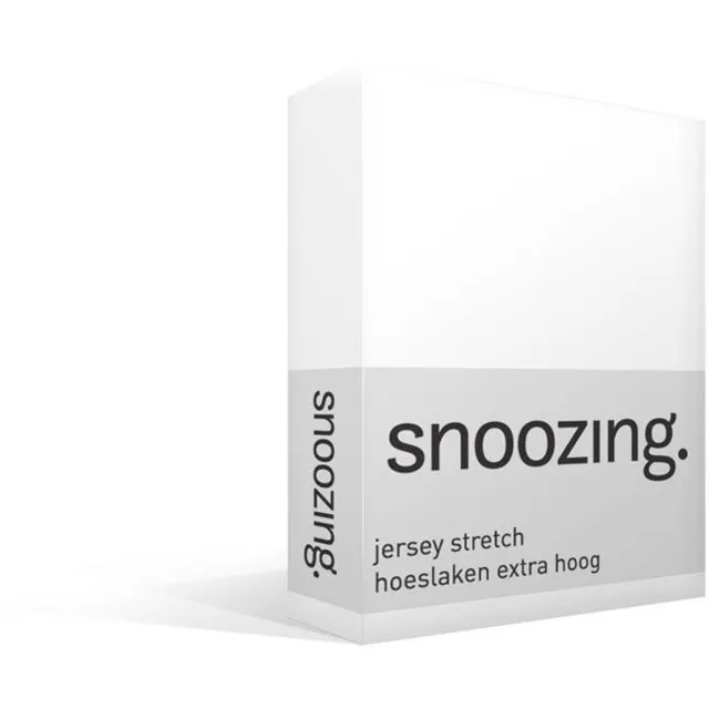 Snoozing Jersey Stretch - Hoeslaken - Extra Hoog - Eenpersoons - 70/80x200/220 cm - Wit