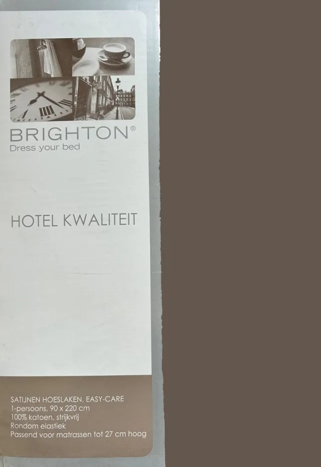 Brighton Hoeslaken - 100% Katoen Satijn - Eenpersoons - 90x220 cm - Taupe