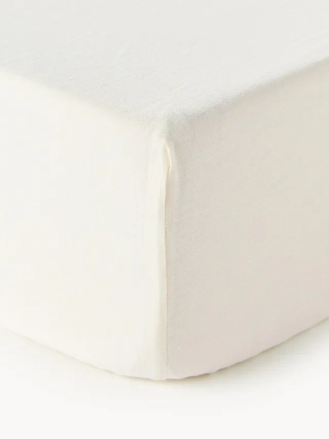 Westwing Collection Boxspring hoeslaken Linna, linnen Wit