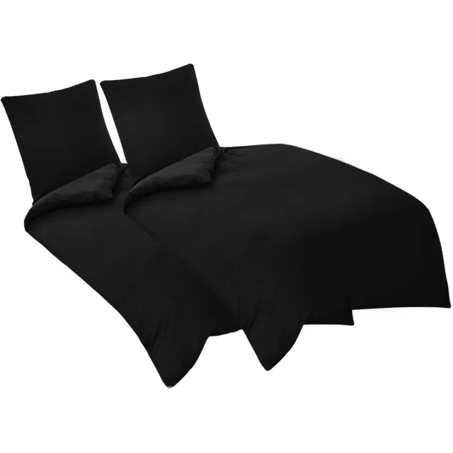 Ibenzoa Luxueuze 4-delige Beddengoedset met Zacht Microvezel en Ritssluiting voor Comfort zwart