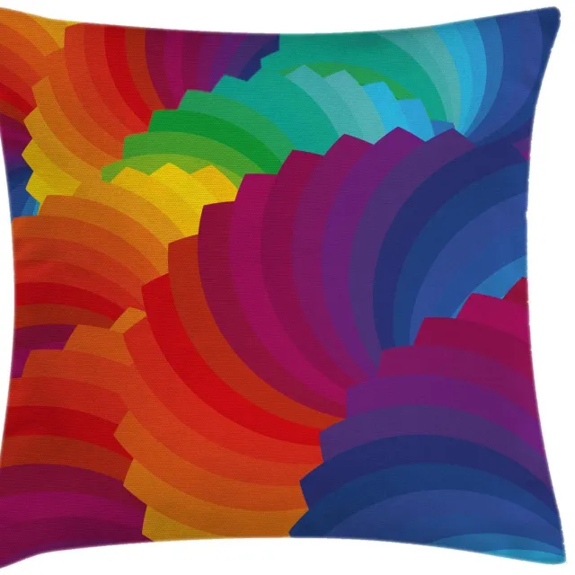 ABAKUHAUS Geometrische Kussenhoes – 50x50 cm – Tweezijdig bedrukt – Multicolor Violet