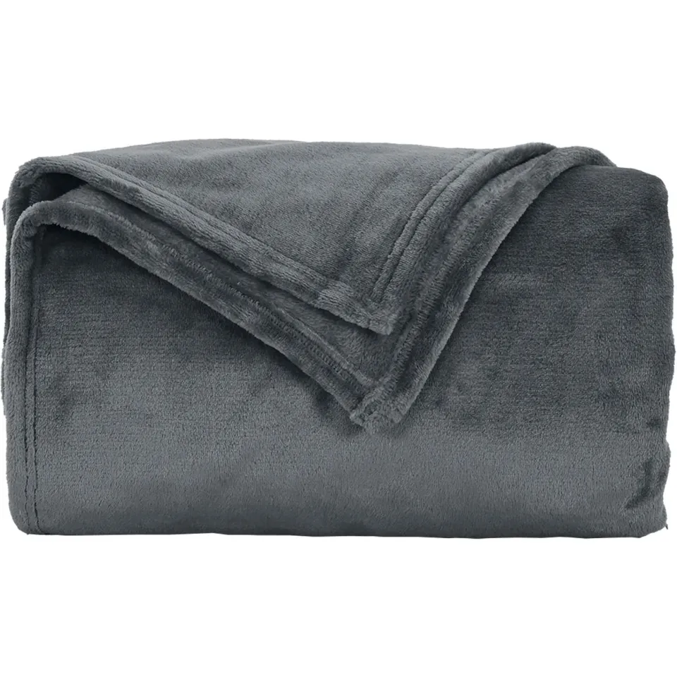 vidaXL plaid Donkergrijs 200 x 150 cm 0,78 kg Fleece, foto 4