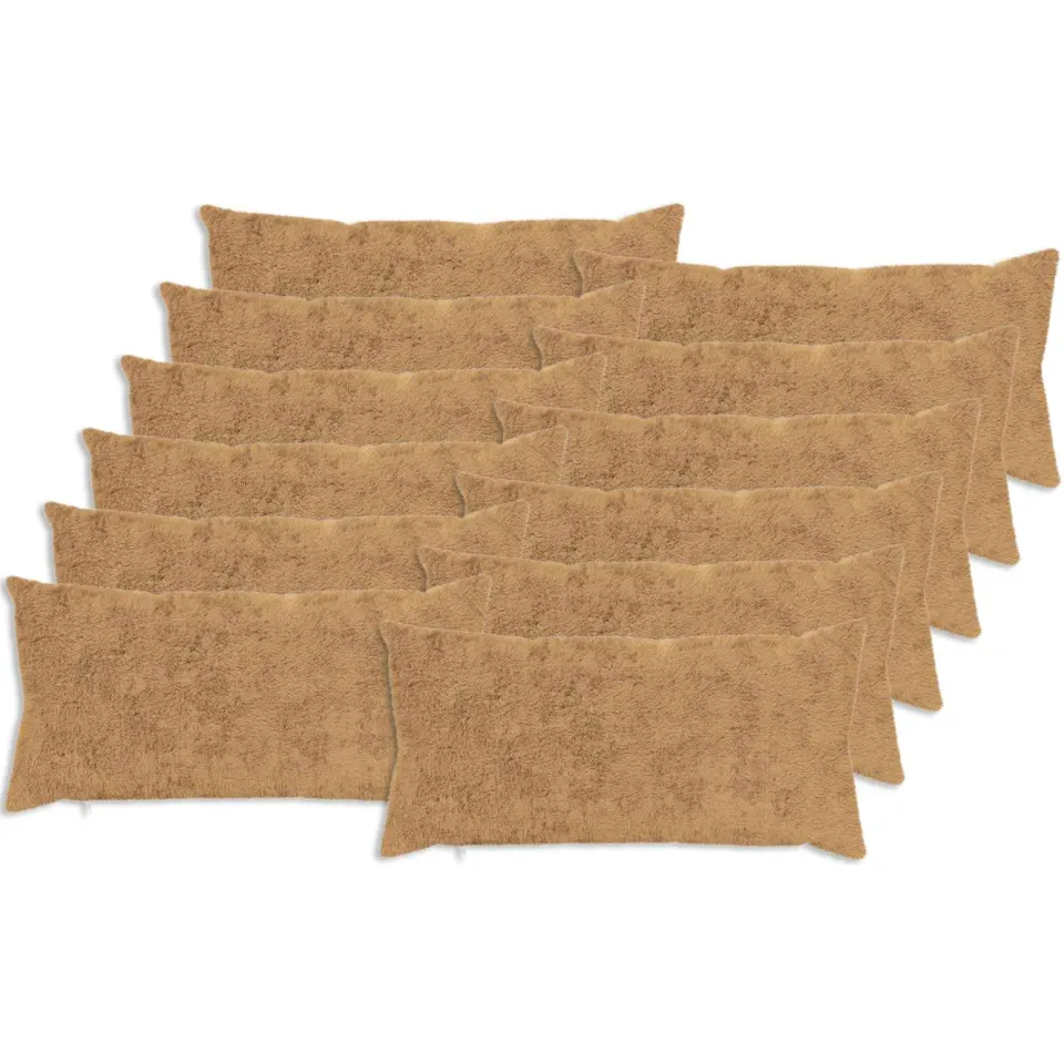 vidaXL Kussensloop 12 st HEERLEN Taupe 40 x 80 cm Nep Konijnenbont, foto 3