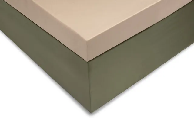 Zohome Hoeslaken Satinado-topper - Onderlaken voor tweepersoonsbed - 180x200 - 100% Katoen-Satijn - Beige Forest Sand