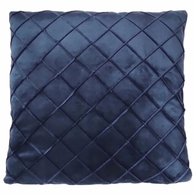 Granda Donkerblauwe Kussenhoes 45x45 cm Velours Geruit
