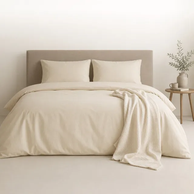 AMSTELINEN Dekbedovertrek 260x220 – Premium Hotelkwaliteit – TENCEL™ Lyocell Sateen – Classic Ivory – Extra Breed – Koeler Slapen, Zacht, Ademend & Hypoallergeen | + 2 Kussenslopen
