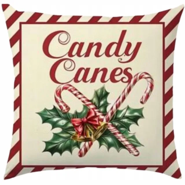 Sa.Co Decoratieve Kerst Kussenhoes 45x45cm - Vrolijk Kerstfeest multicolor