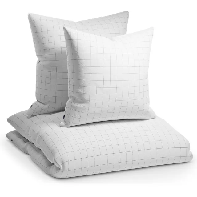 Sleepwise Beddengoed , Microvezel beddengoed OEKO-TEX getest, Antistatisch & ademend, Allergievriendelijk duvet cover strijkvrij, 1 dekbed- & 1 kussensloop grijs / wit geruit