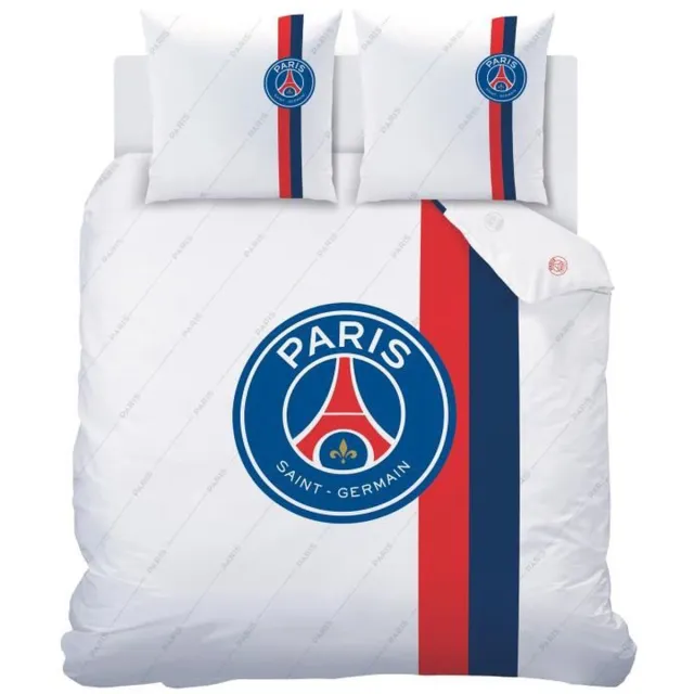 Paris Saint Germain Dekbedovertrek Retro White - Lits Jumeax - 240 x 220 cm - Katoen Wit