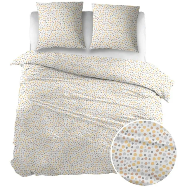 Percalino Dekbedovertrek - Yellow Bollen Perkalkatoen - B 240 x L 220 cm - Vochtabsorberend - 000110-B 240 x L 220 cm