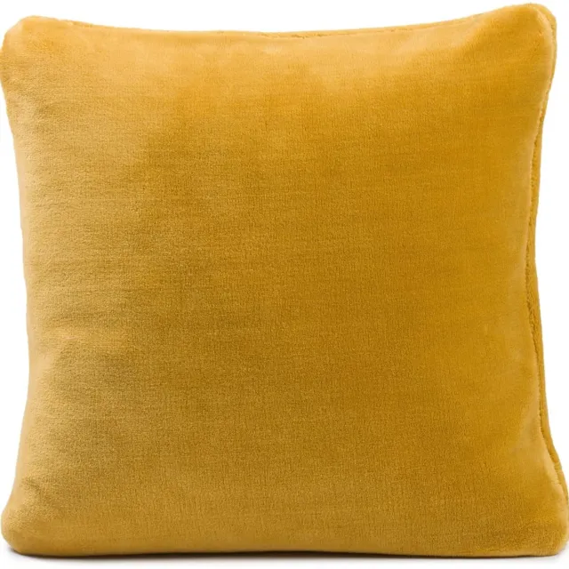 Ibenzoa Superzachte Mosterdkleurige Kussenhoezen met Luxe Kasjmiergevoel, Set van 2, 50x50 cm geel