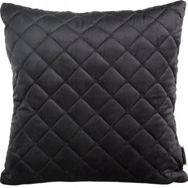 Eurofirany Decoratieve Kussenhoes Ria 45x45cm Zwart - Stijlvolle Velours