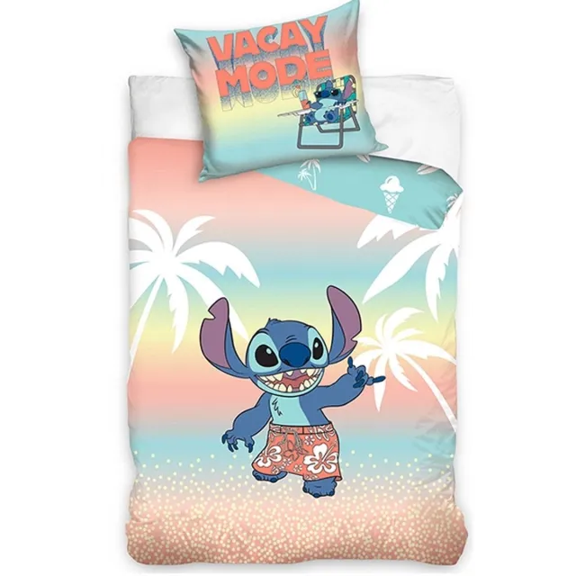 Lilo & Stitch Disney Lilo & Stitch Dekbedovertrek, Vacay Mode - Eenpersoons - 140 x 200 + 60 x 70 cm - Katoen Multi