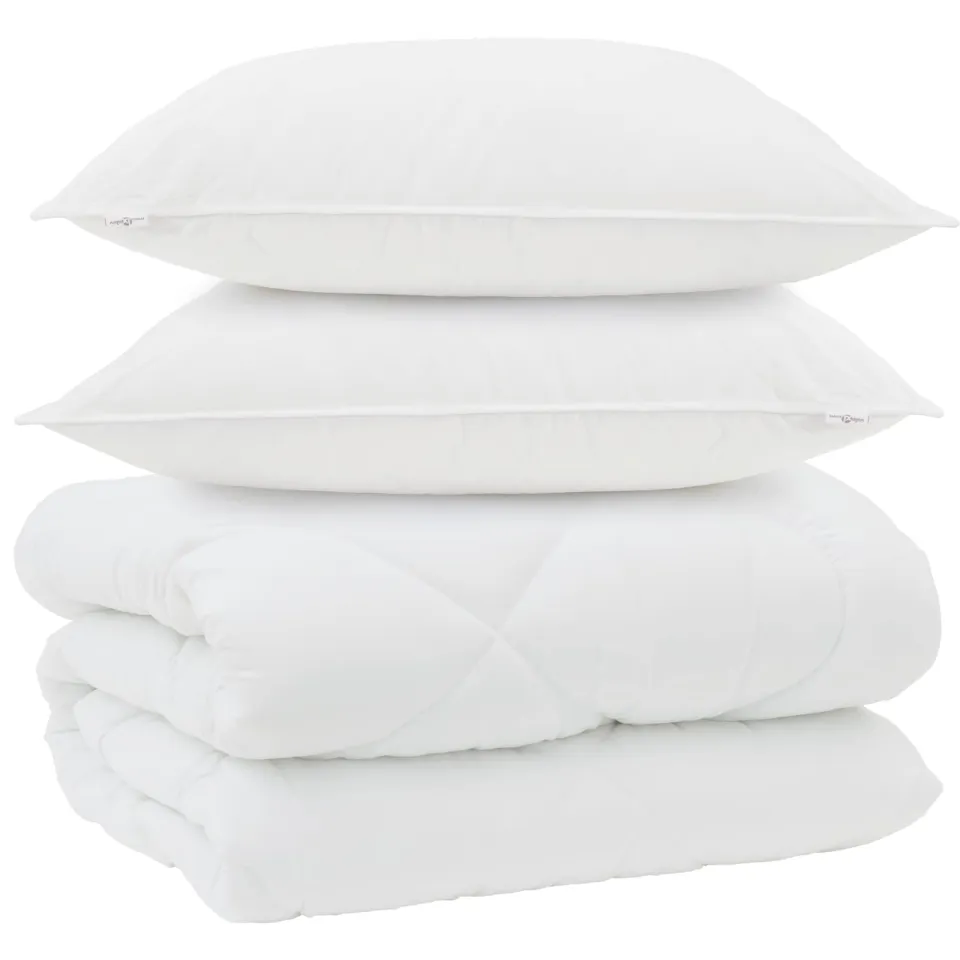 vidaXL Winter Dekbed met kussen 3 st Wit Microvezel, foto 3