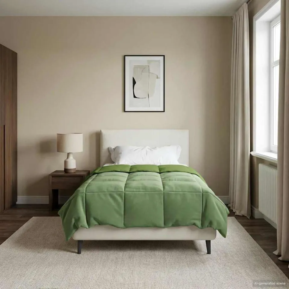 vidaXL Winter Dekbed 135 x 220 cm Winter Microfiber (100% polyester) groen, foto 4
