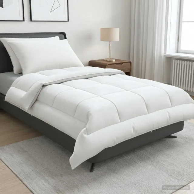 vidaXL Dekbed en Kussen Set 3 st 140x220 cm Zomer 200 GSM Wol Wit