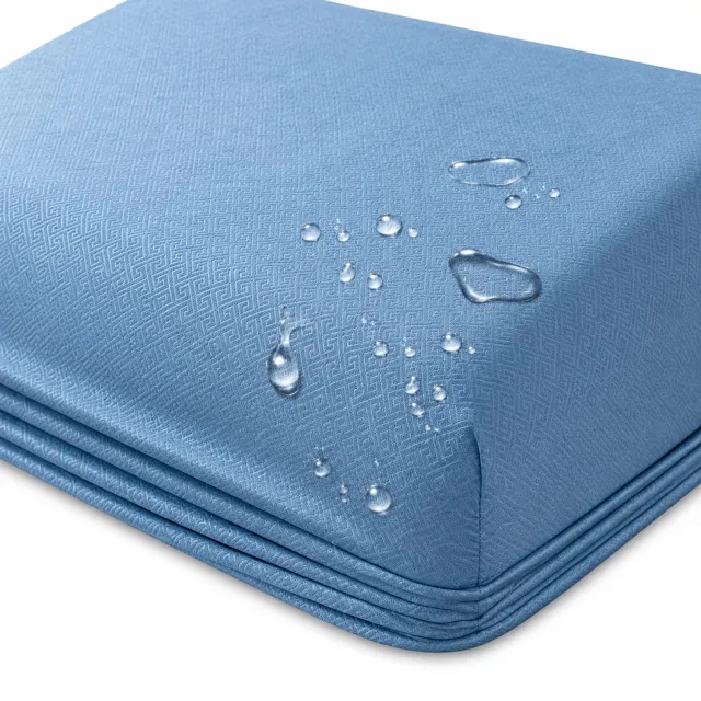 SWGOTA Waterdicht hoeslaken 137 x 190 cm, blauw, geborstelde stof, voor matrassen tot 30 cm hoog, 1 stuk