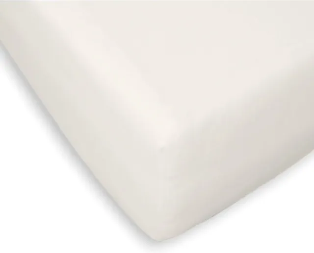 Briljant home Percal Katoen Hoeslaken voor Topdekmatras - Off White - Lits-jumeaux - 180x220 Wit