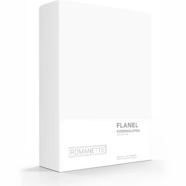 Romanette Flanel wit Flanel, 100 % katoen Kussensloop 65x65