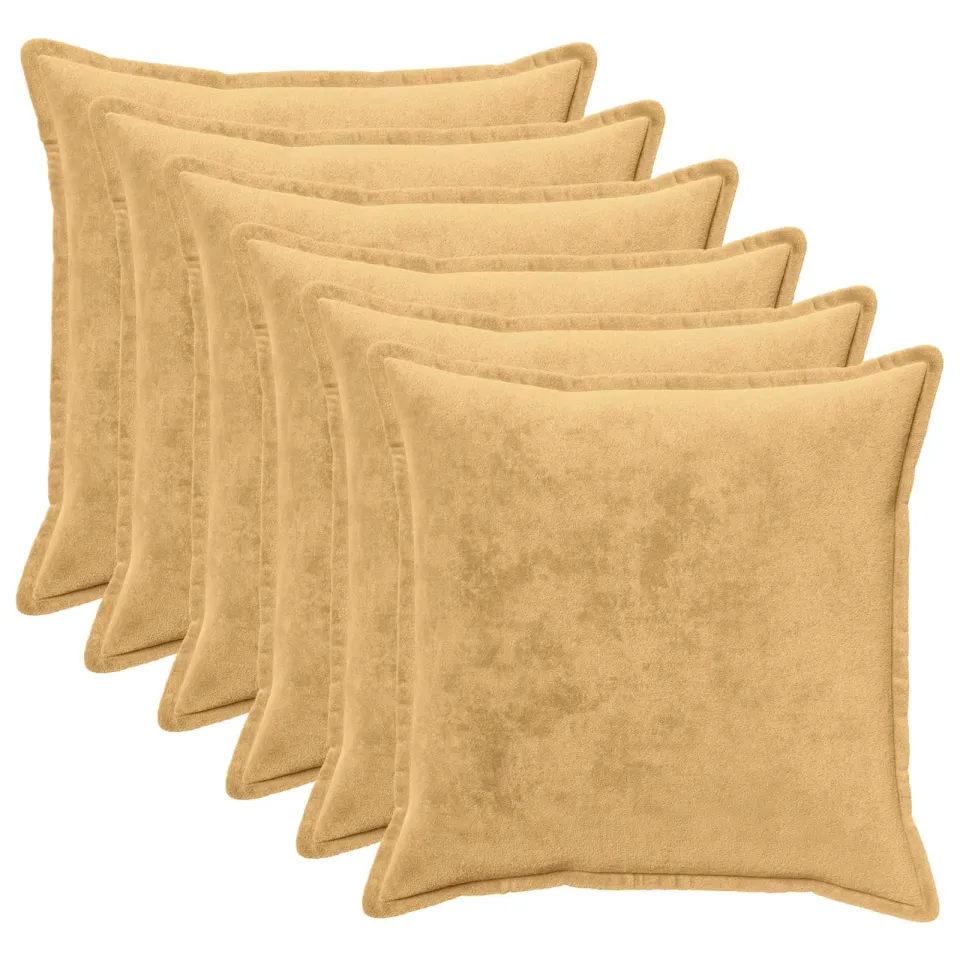 vidaXL Kussensloop 6 st HOUTEN Taupe 65 x 65 cm Flanel