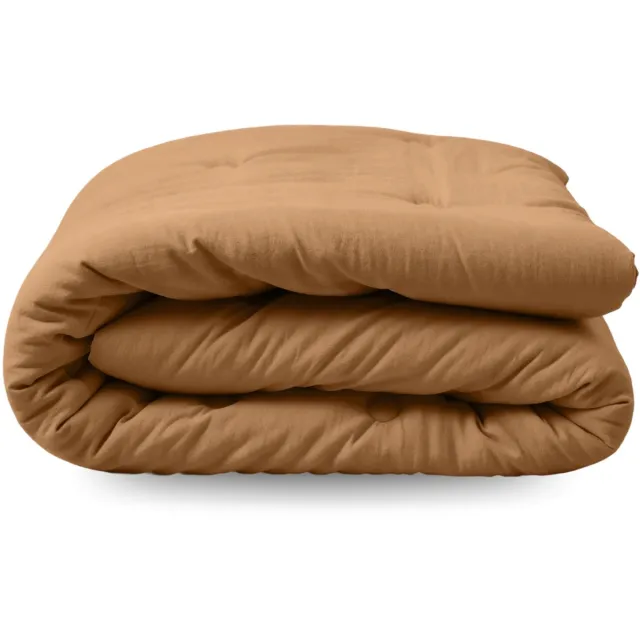 Zelesta Japandibed Katoen Mousseline - Dekbed zonder overtrek katoen - Wasbaar dekbed - Met vaste overtrek - Terra - 240x200cm