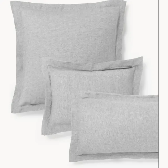 Westwing Collection Oxford-linnen kussenhoes Linna Grijs