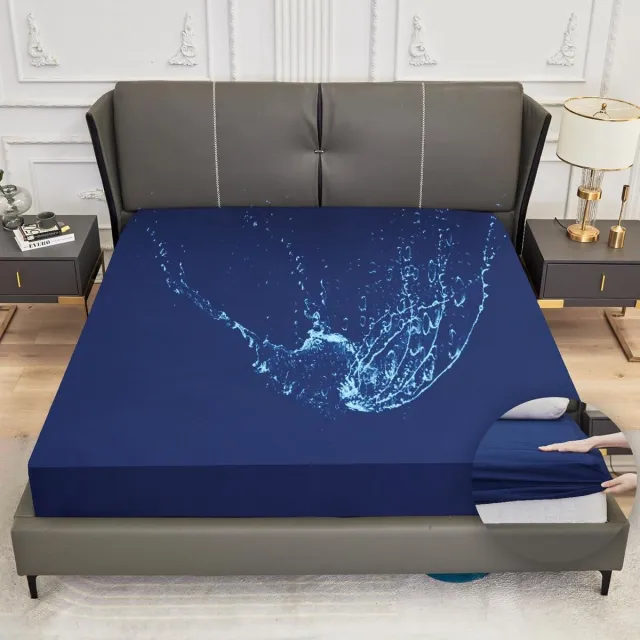 Famanu Waterdichte matrashoes 90x200 cm, ademend hoeslakenmodel, donkerblauw