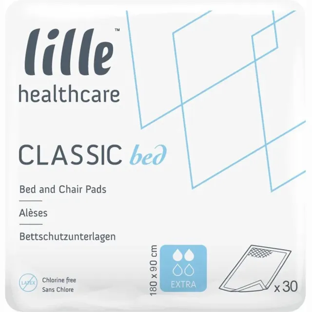 Lille Healthcare Lille Classic Bed Extra 90 x 180 cm (bordable) - 1 paquet de 30 protections 1 pak van 30 stuks