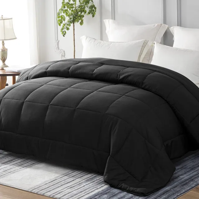 Unyqoos Ademend en Comfortabel All-Season Dekbed voor Optimale Nachtrust, 135 x 200 cm, Zwart, Superzacht en Lichtgewicht