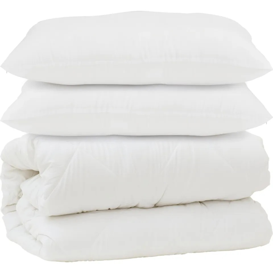 vidaXL Dekbed met kussen 3 st Wit Microfibre, foto 3