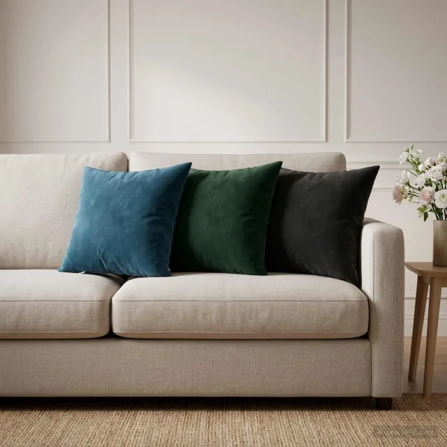 vidaXL Kussensloop 2 st HEERLEN Zwart 30 x 30 cm fluweel