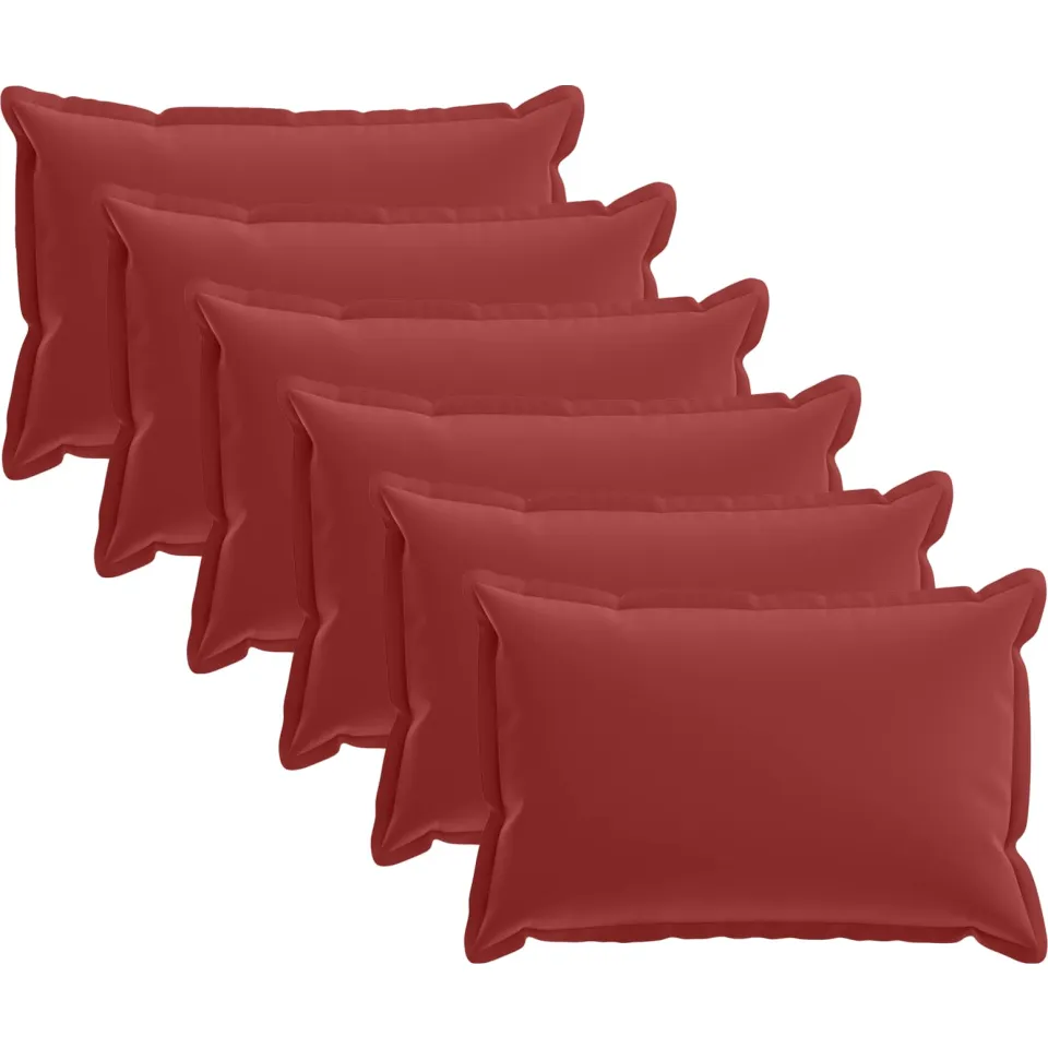 vidaXL Kussensloop 6 st HOUTEN Wijnrood 40 x 60 cm Polyester, foto 3