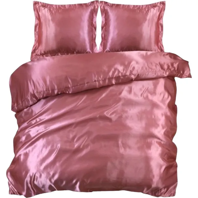 Beauty Silk Dekbedovertrek - 240x200/220 - Glans Satijn - Flamingo Roze Oud Roze