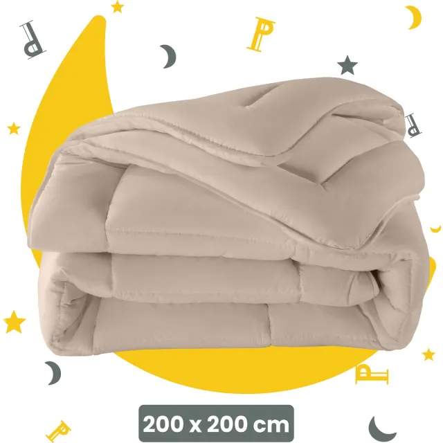 Sleep comfy Deluxe 2-in-1 Dekbed - 200x200 cm - Sand - Dekbed zonder overtrek - Ademend & Anti Allergie - All Year Dekbed - Stijl, Comfort en Innovatie voor Elke Nacht - Zomerdekbed & Winterdekbed