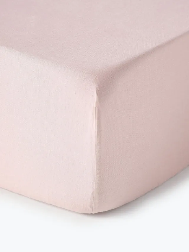 Westwing Collection Boxspring hoeslaken Airy, gewassen linnen Roze