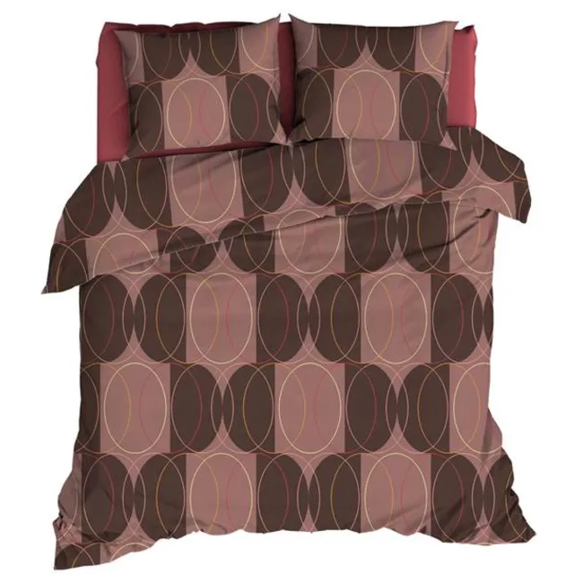 Romanette Swing Dekbedovertrek - Extra breed - Chocomat