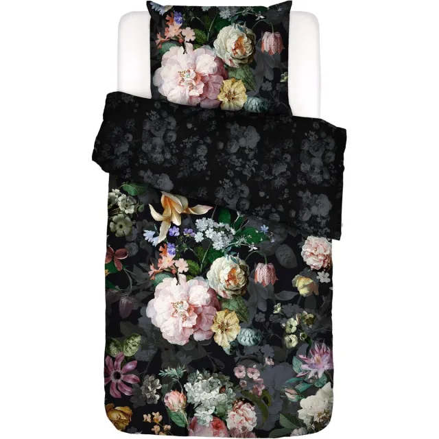 Essenza Fleur Festive dekbedovertrek zwart Blooming Black