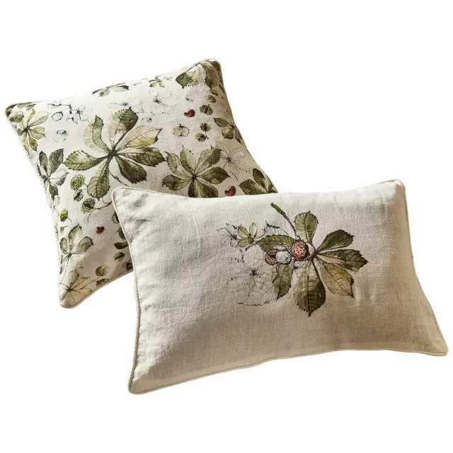 Loberon Kussenhoes set van 2 Elsie wit/groen