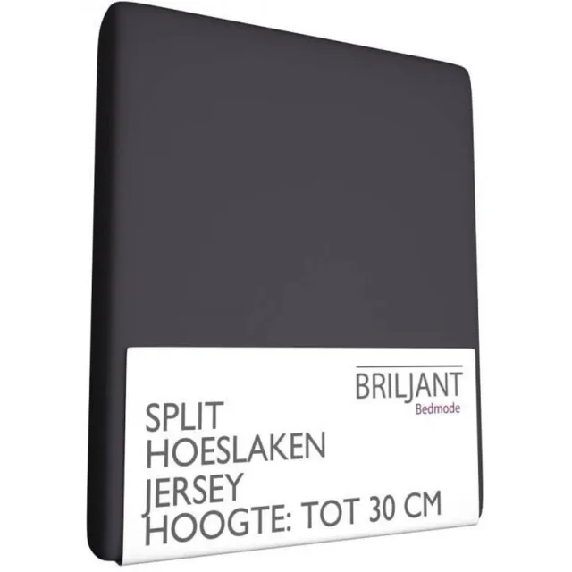Briljant Bedmode Jersey 1 split hoeslaken Zwart 140x 220